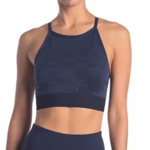 NWT Splendid High Neck Blue Camo Sports Bra,M